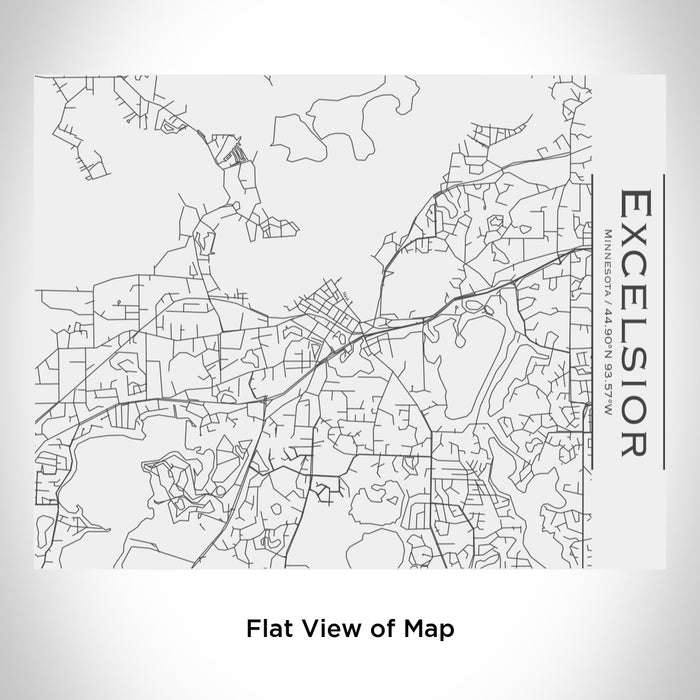 Rendered View of Excelsior Minnesota Map Engraving on 20oz Stainless Steel Insulated Bottle with Bamboo Top in White