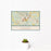12x18 Exeter New Hampshire Map Print Landscape Orientation in Woodblock Style With Small Cactus Plant in White Planter