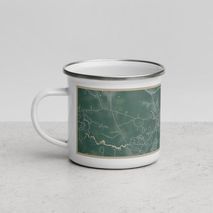 Left View Custom Exeter New Hampshire Map Enamel Mug in Afternoon