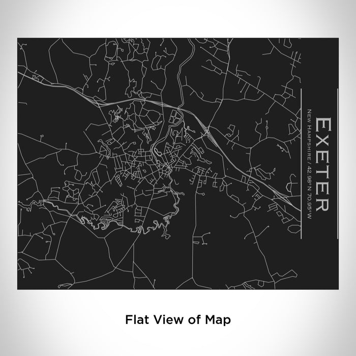 Rendered View of Exeter New Hampshire Map Engraving on 20oz Stainless Steel Insulated Bottle with Bamboo Top in Black