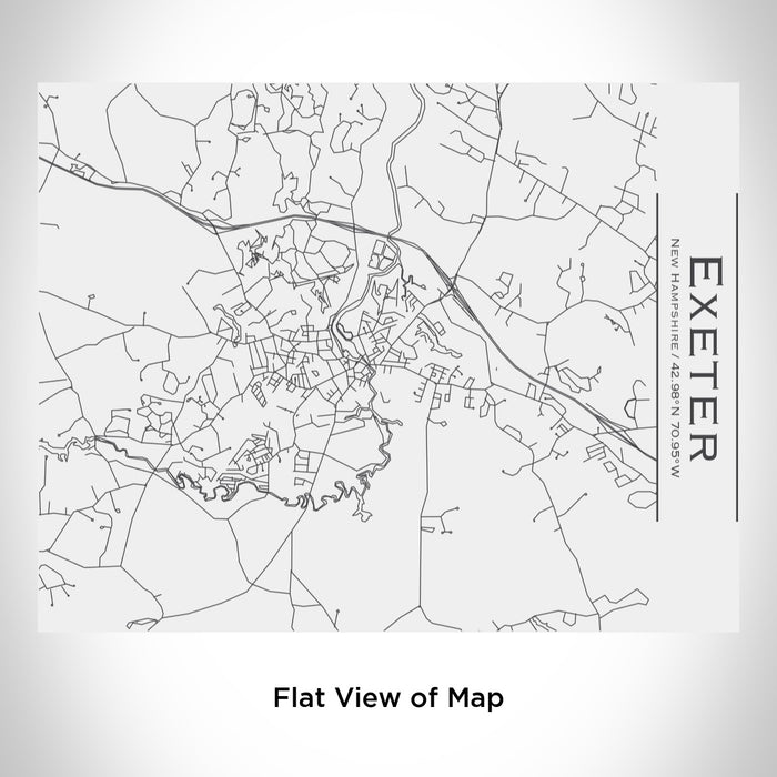 Rendered View of Exeter New Hampshire Map Engraving on 20oz Stainless Steel Insulated Bottle with Bamboo Top in White