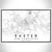 Exeter New Hampshire Map Print Landscape Orientation in Classic Style With Shaded Background