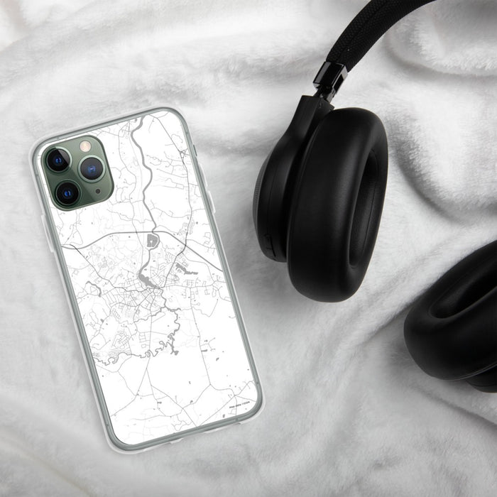 Custom Exeter New Hampshire Map Phone Case in Classic on Table with Black Headphones