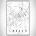 Exeter New Hampshire Map Print Portrait Orientation in Classic Style With Shaded Background