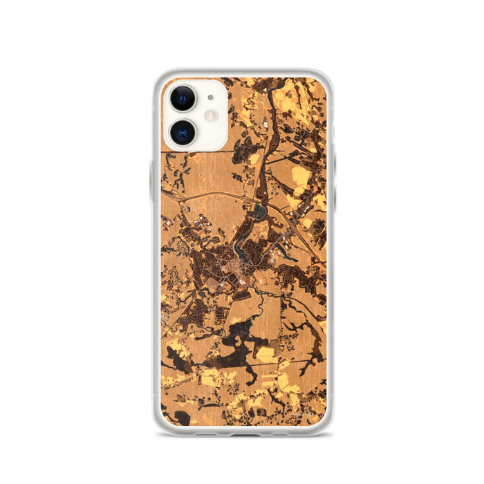 Custom iPhone 11 Exeter New Hampshire Map Phone Case in Ember