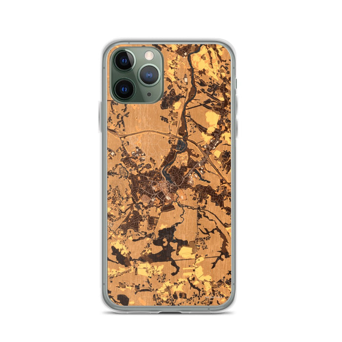 Custom iPhone 11 Pro Exeter New Hampshire Map Phone Case in Ember