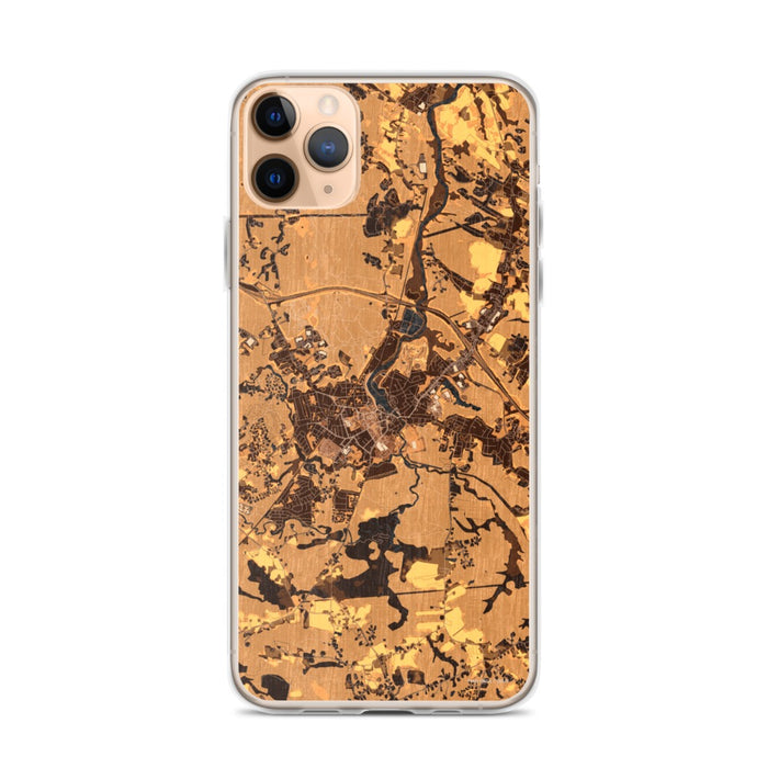 Custom iPhone 11 Pro Max Exeter New Hampshire Map Phone Case in Ember