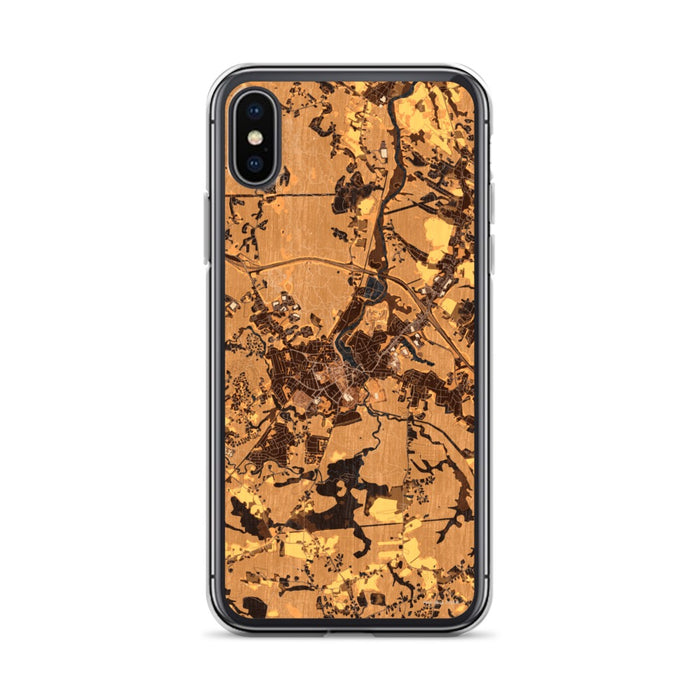 Custom iPhone X/XS Exeter New Hampshire Map Phone Case in Ember