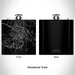 Rendered View of Exeter New Hampshire Map Engraving on 6oz Stainless Steel Flask in Black