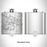 Rendered View of Exeter New Hampshire Map Engraving on 6oz Stainless Steel Flask