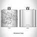 Rendered View of Exeter New Hampshire Map Engraving on 6oz Stainless Steel Flask