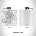 Rendered View of Exeter New Hampshire Map Engraving on 6oz Stainless Steel Flask in White