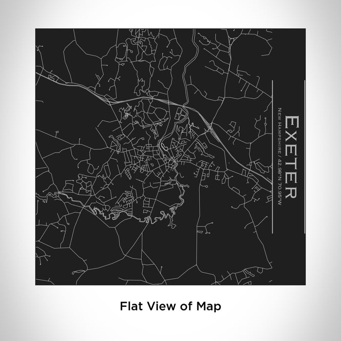 Rendered View of Exeter New Hampshire Map Engraving on 17oz Stainless Steel Insulated Tumbler in Black