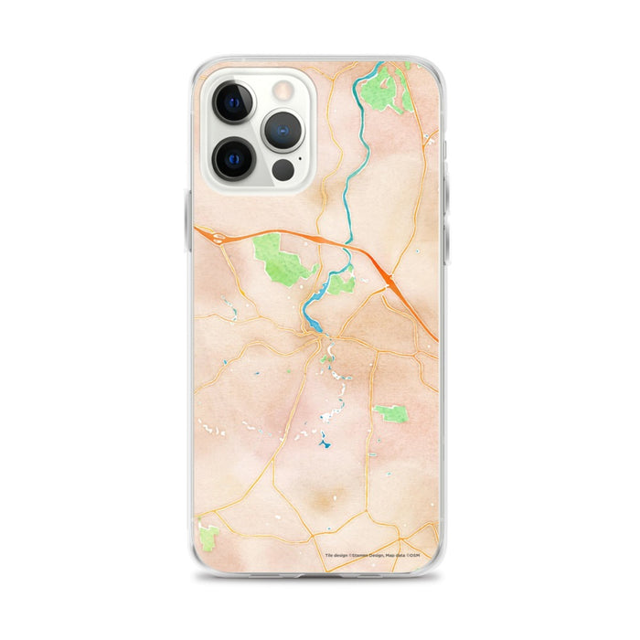 Custom iPhone 12 Pro Max Exeter New Hampshire Map Phone Case in Watercolor