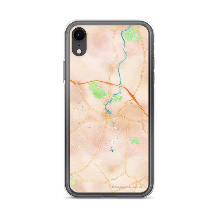 Custom iPhone XR Exeter New Hampshire Map Phone Case in Watercolor