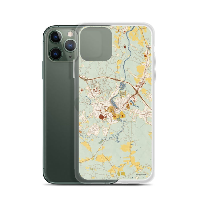 Custom Exeter New Hampshire Map Phone Case in Woodblock