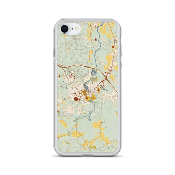 Custom iPhone SE Exeter New Hampshire Map Phone Case in Woodblock