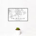 12x18 Fairfield California Map Print Landscape Orientation in Classic Style With Small Cactus Plant in White Planter