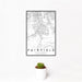 12x18 Fairfield California Map Print Portrait Orientation in Classic Style With Small Cactus Plant in White Planter