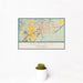 12x18 Fairfield California Map Print Landscape Orientation in Woodblock Style With Small Cactus Plant in White Planter