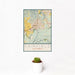 12x18 Fairfield California Map Print Portrait Orientation in Woodblock Style With Small Cactus Plant in White Planter