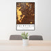 24x36 Fairfield California Map Print Portrait Orientation in Ember Style Behind 2 Chairs Table and Potted Plant