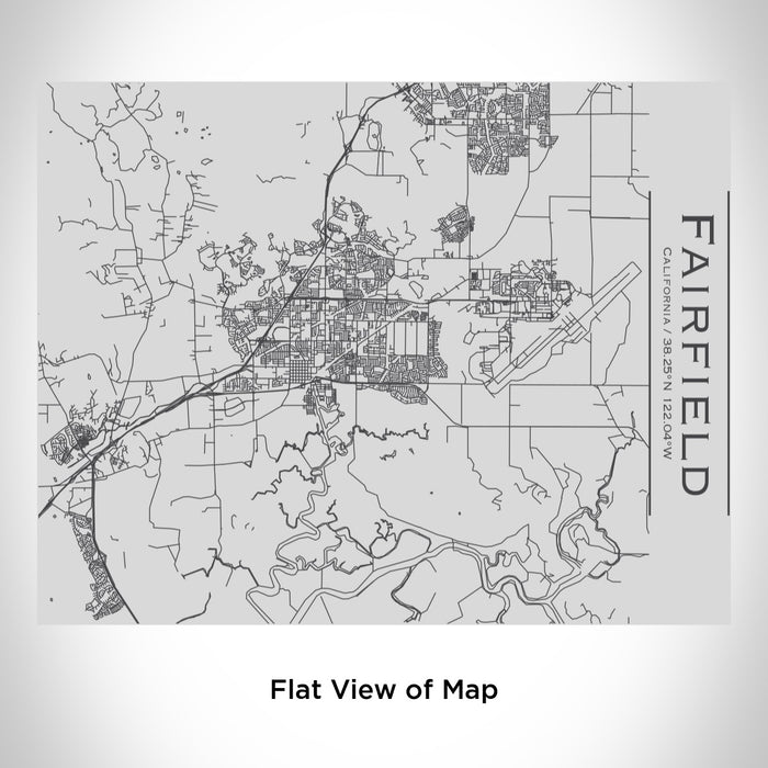 Rendered View of Fairfield California Map Engraving on 20oz Stainless Steel Insulated Bottle with Bamboo Top