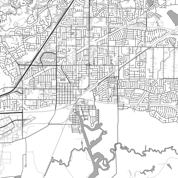 Fairfield California Map Print in Classic Style Zoomed In Close Up Showing Details