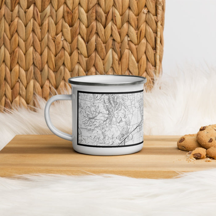 Left View Custom Fairfield California Map Enamel Mug in Classic on Table Top
