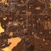 Fairfield California Map Print in Ember Style Zoomed In Close Up Showing Details