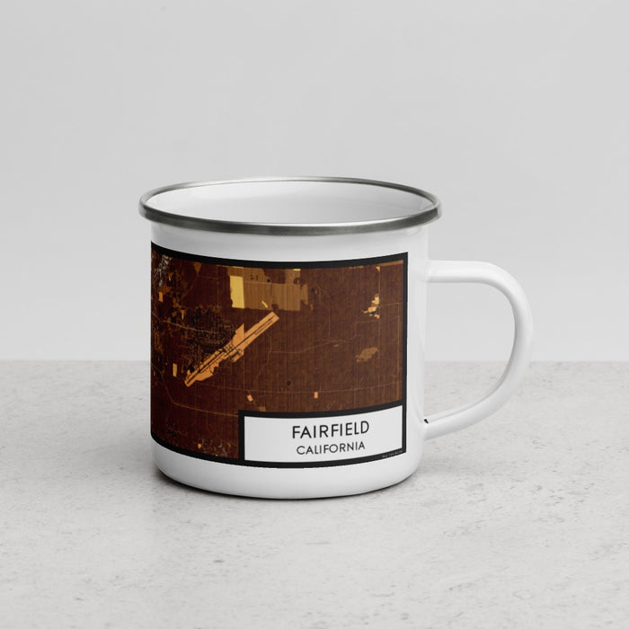 Right View Custom Fairfield California Map Enamel Mug in Ember