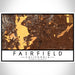 Fairfield California Map Print Landscape Orientation in Ember Style With Shaded Background
