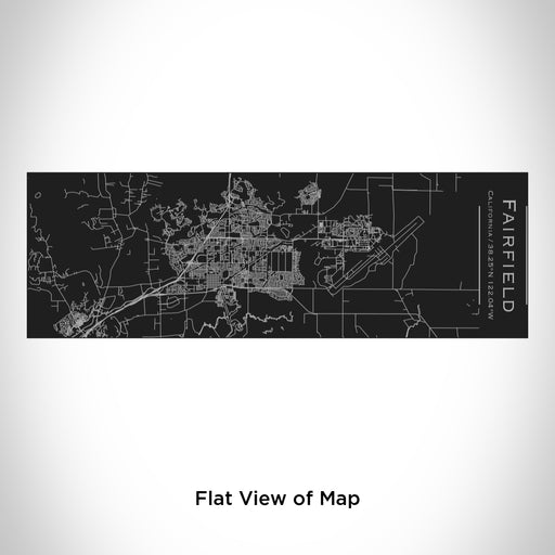 Rendered View of Fairfield California Map Engraving on 10oz Stainless Steel Insulated Cup with Sliding Lid in Black