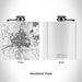 Rendered View of Fairfield California Map Engraving on 6oz Stainless Steel Flask in White