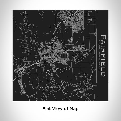 Rendered View of Fairfield California Map Engraving on 17oz Stainless Steel Insulated Tumbler in Black