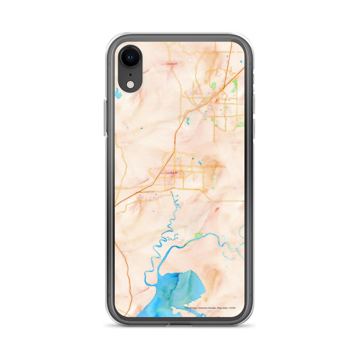 Custom iPhone XR Fairfield California Map Phone Case in Watercolor