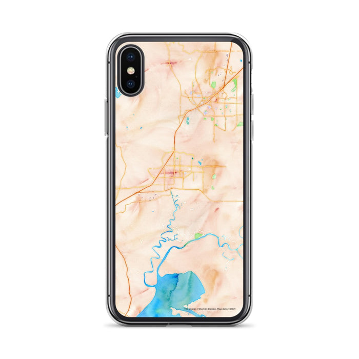 Custom iPhone X/XS Fairfield California Map Phone Case in Watercolor