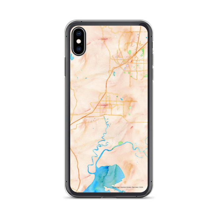 Custom iPhone XS Max Fairfield California Map Phone Case in Watercolor