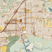 Fairfield California Map Print in Woodblock Style Zoomed In Close Up Showing Details