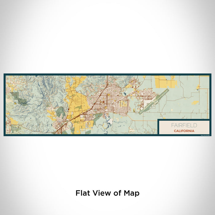 Flat View of Map Custom Fairfield California Map Enamel Mug in Woodblock