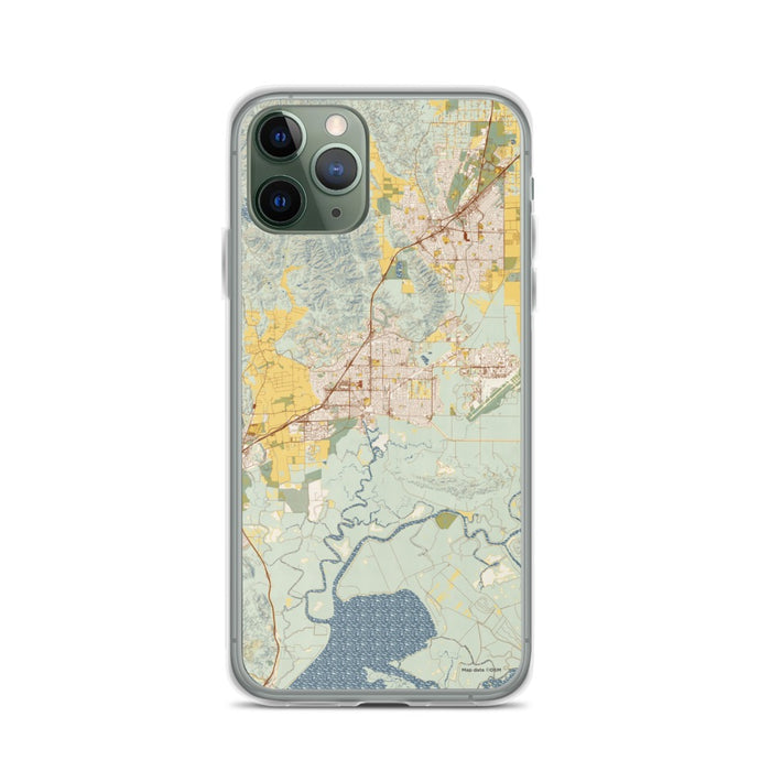 Custom iPhone 11 Pro Fairfield California Map Phone Case in Woodblock