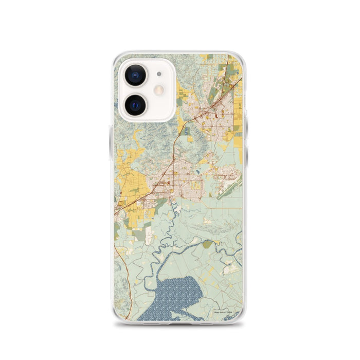 Custom iPhone 12 Fairfield California Map Phone Case in Woodblock