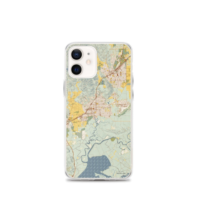Custom iPhone 12 mini Fairfield California Map Phone Case in Woodblock