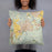 Person holding 18x18 Custom Fairfield California Map Throw Pillow in Woodblock