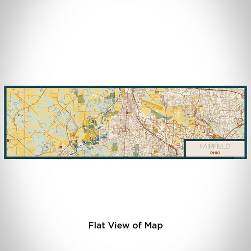 Flat View of Map Custom Fairfield Ohio Map Enamel Mug in Woodblock