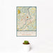 12x18 Fairmont West Virginia Map Print Portrait Orientation in Woodblock Style With Small Cactus Plant in White Planter
