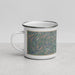 Left View Custom Fairmont West Virginia Map Enamel Mug in Afternoon