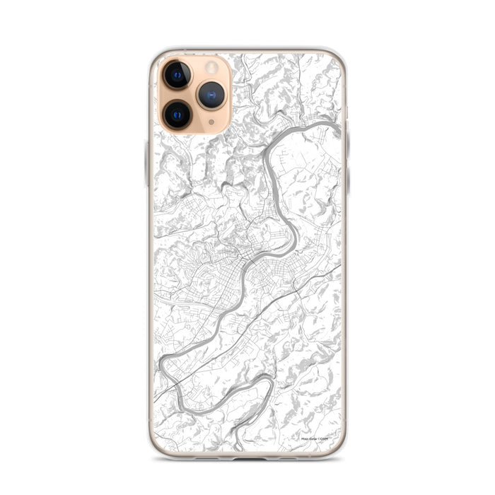 Custom iPhone 11 Pro Max Fairmont West Virginia Map Phone Case in Classic