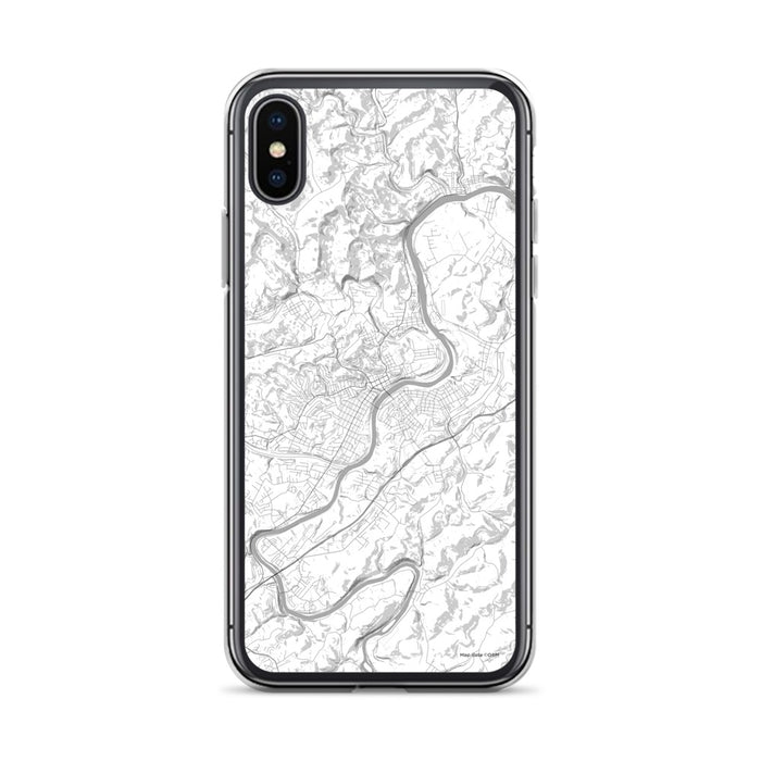 Custom iPhone X/XS Fairmont West Virginia Map Phone Case in Classic