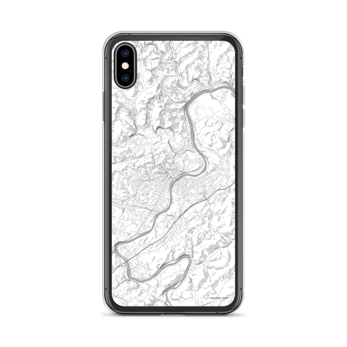 Custom iPhone XS Max Fairmont West Virginia Map Phone Case in Classic